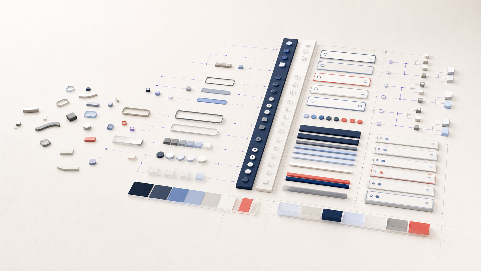 A visual overview of the Moneris design system foundations and component language.